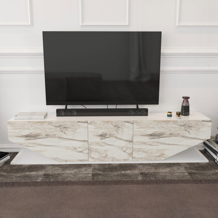 Hanah Home Soporte para TV Blanco Mármol Hanah Home Soporte para TV Blanco Mármol